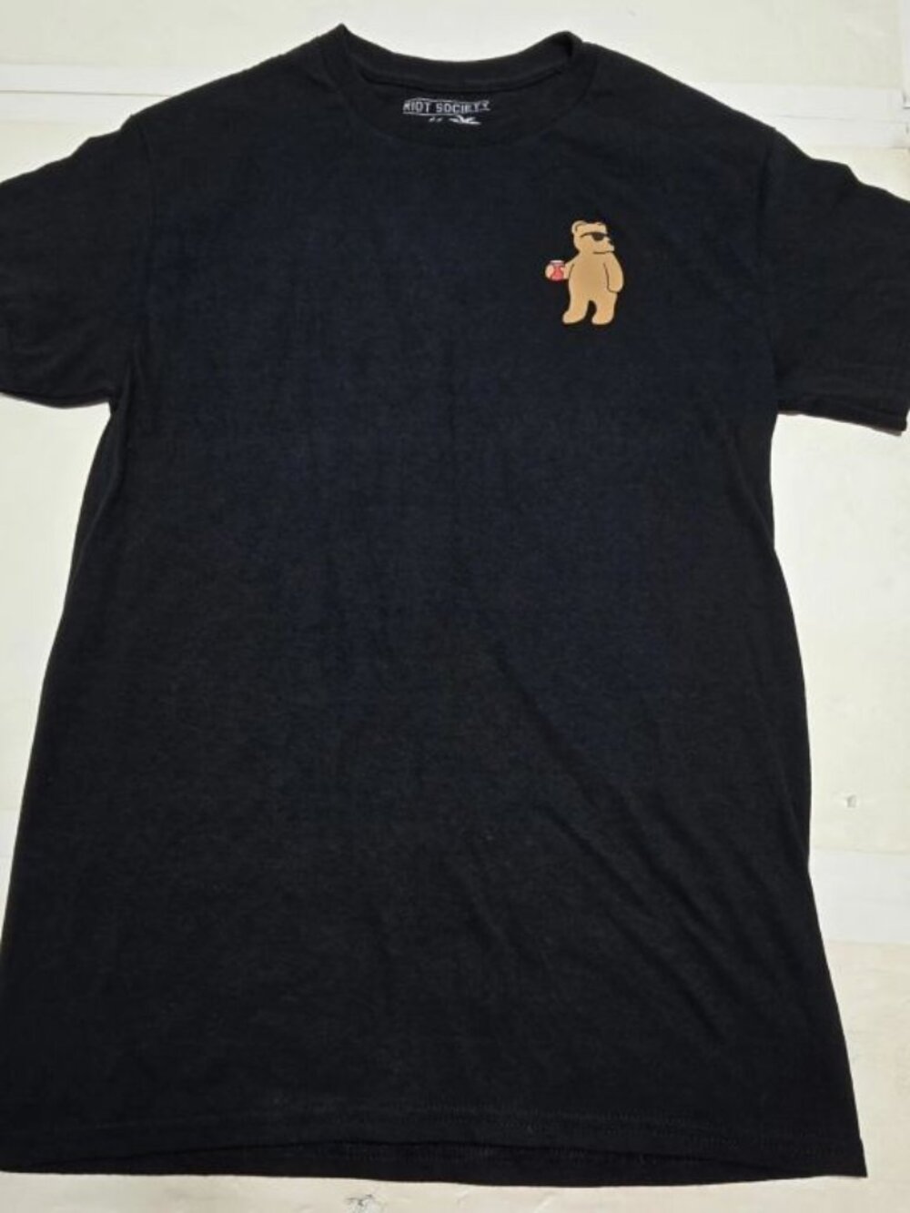 T-Shirts One Riot Society One Aeropostatle NYC Brand ESt.1987 Sz: M Black